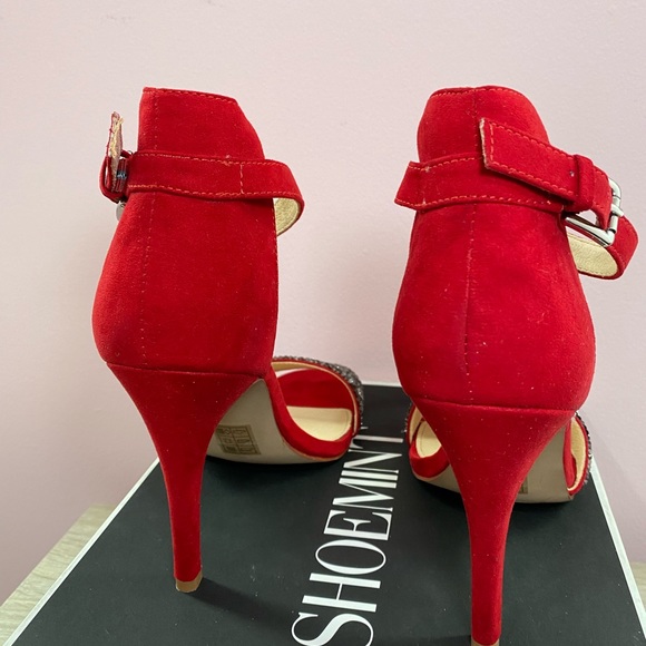 Ankle strap heels, shoemint “Giselle” red pumps worn once - Picture 2 of 9